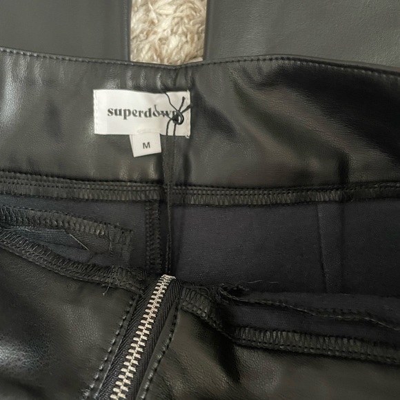 Superdown Adonis Zipper front Faux leather pant - Picture 2 of 5